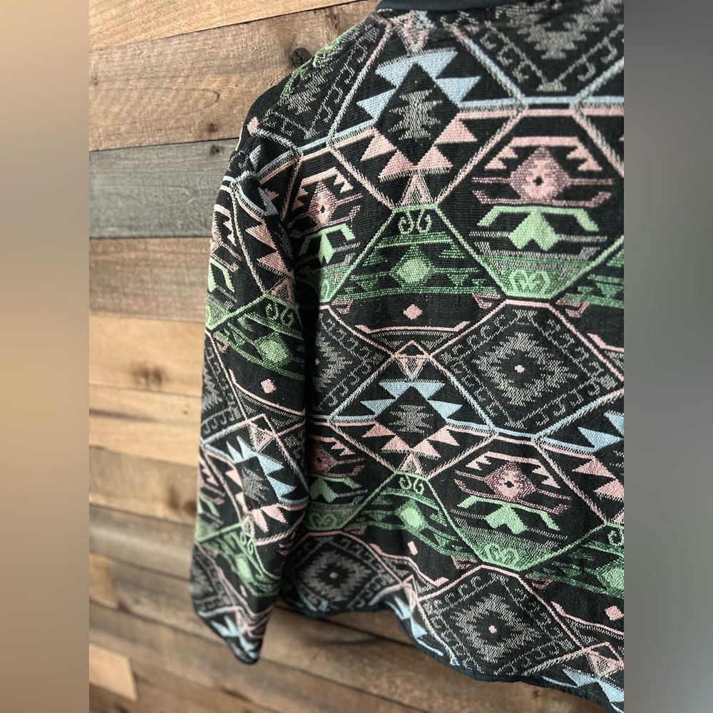 Vintage New Identity Southwest Cotton Woven Cropped Jacket - Picture 10 of 11